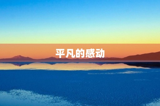 平凡的感动 平凡的感动