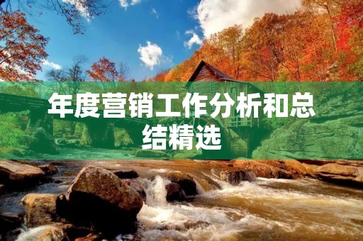 年度营销工作分析和总结精选 年度营销工作分析和总结精选