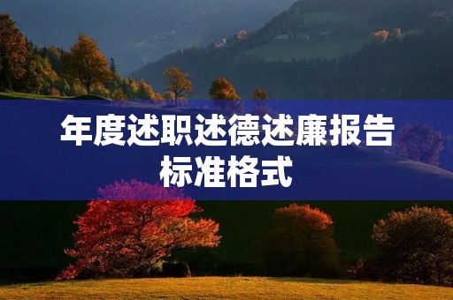 年度述职述德述廉报告标准格式