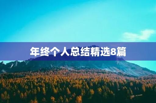 年终个人总结精选8篇