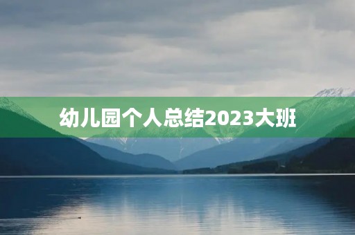 幼儿园个人总结2023大班