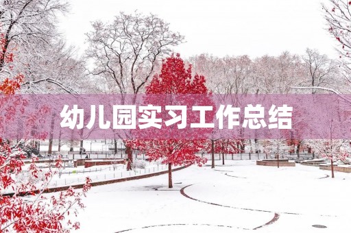 幼儿园实习工作总结【五篇】