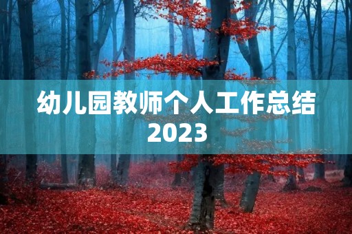 幼儿园教师个人工作总结2023
