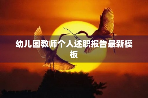 幼儿园教师个人述职报告最新模板