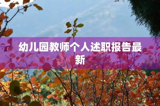幼儿园教师个人述职报告最新