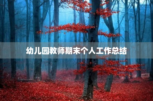 幼儿园教师期末个人工作总结