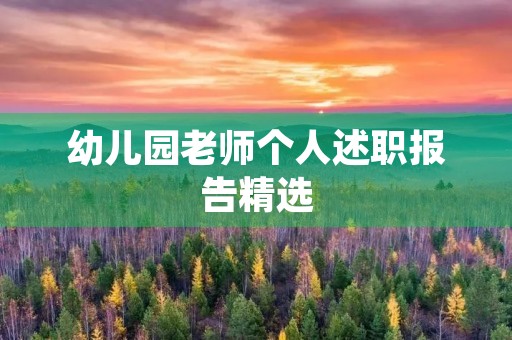 幼儿园老师个人述职报告精选