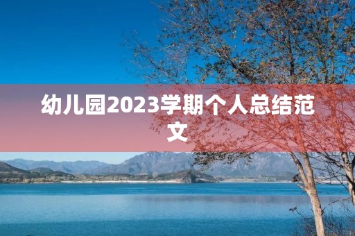 幼儿园2023学期个人总结范文