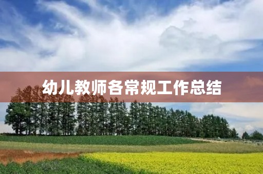 幼儿教师各常规工作总结