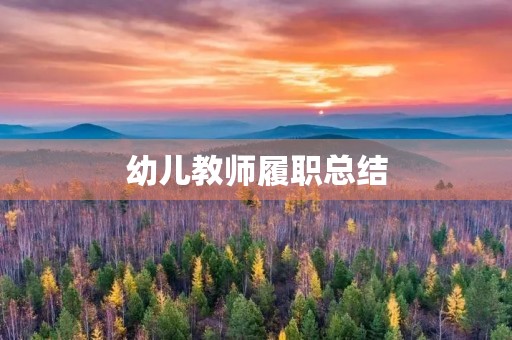 幼儿教师履职总结