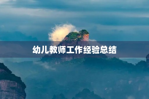 幼儿教师工作经验总结