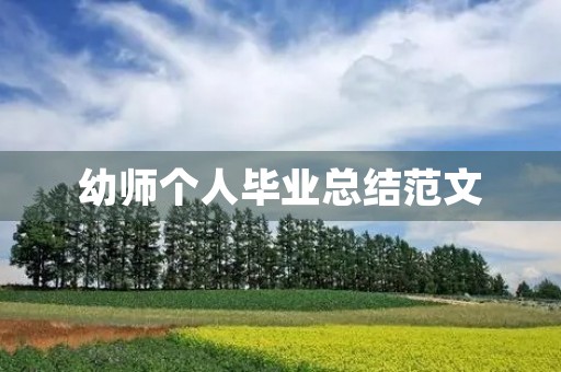幼师个人毕业总结范文