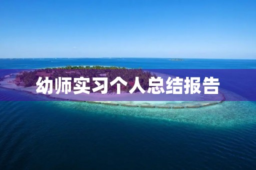 幼师实习个人总结报告