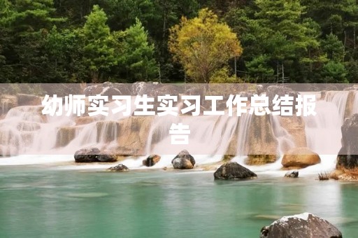 幼师实习生实习工作总结报告