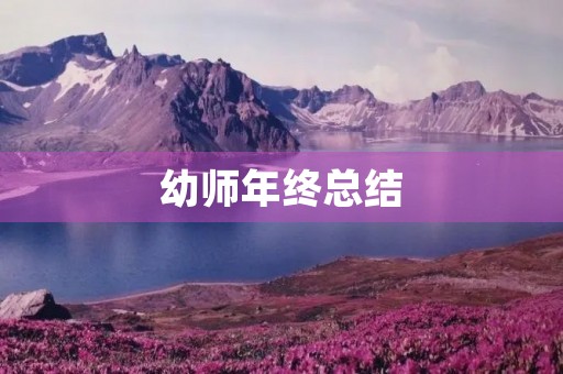 幼师年终总结 幼师年终总结
