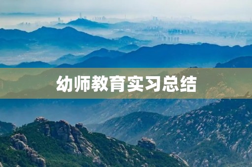 幼师教育实习总结(精简版)