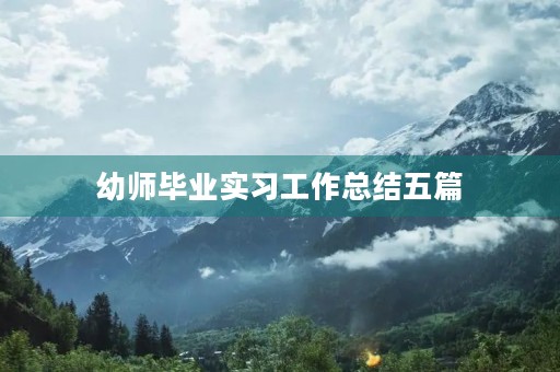 幼师毕业实习工作总结五篇