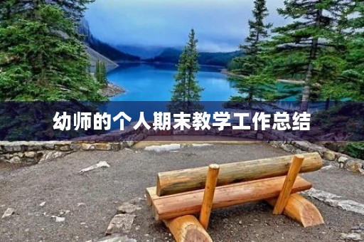幼师的个人期末教学工作总结