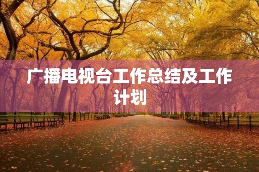 广播电视台工作总结及工作计划