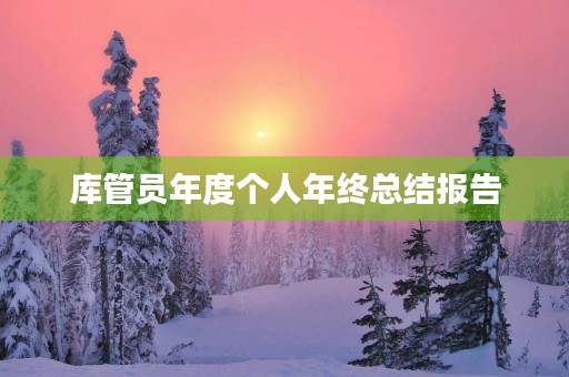 库管员年度个人年终总结报告