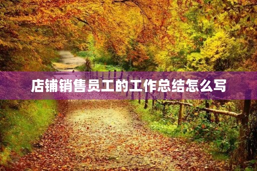 店铺销售员工的工作总结怎么写