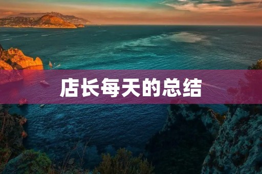 店长每天的总结