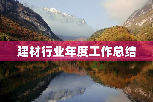 建材行业年度工作总结