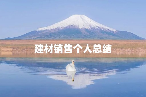 建材销售个人总结