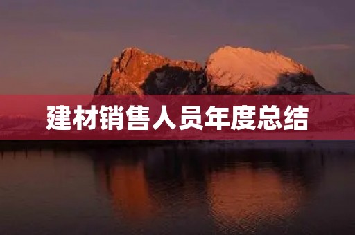 建材销售人员年度总结