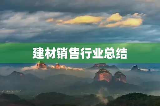 建材销售行业总结