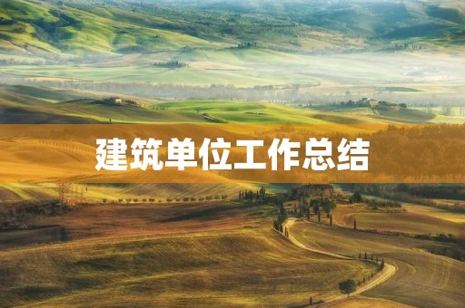 建筑单位工作总结