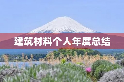 建筑材料个人年度总结