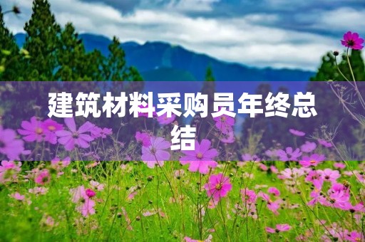 建筑材料采购员年终总结