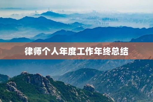 律师个人年度工作年终总结 律师个人年度工作年终总结