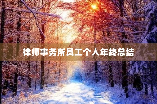 律师事务所员工个人年终总结 律师事务所员工个人年终总结