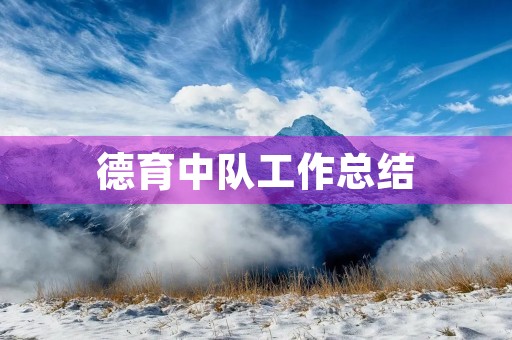 德育中队工作总结