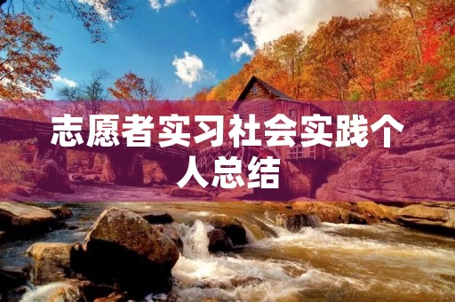 志愿者实习社会实践个人总结