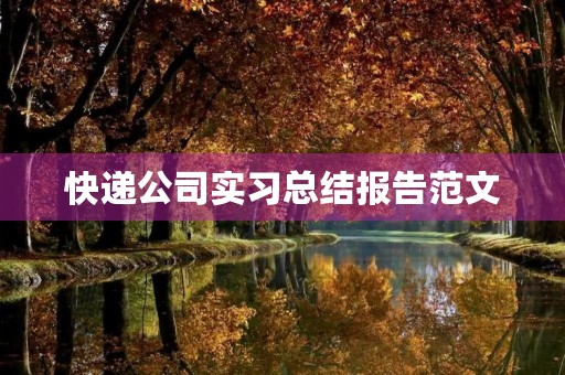 快递公司实习总结报告范文