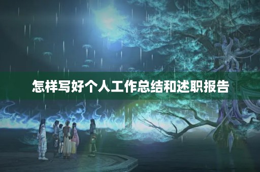 怎样写好个人工作总结和述职报告