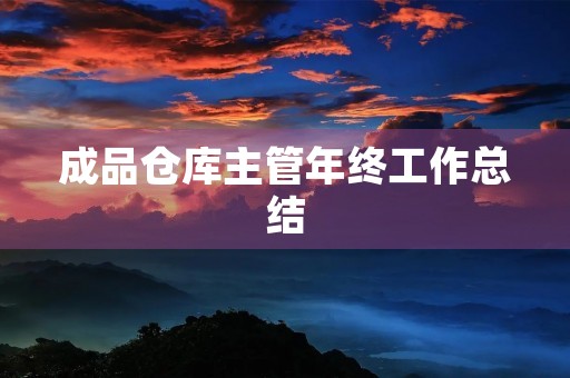成品仓库主管年终工作总结