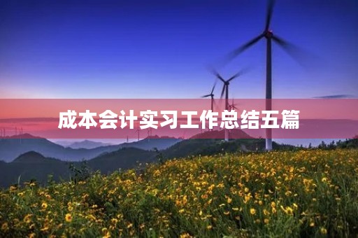 成本会计实习工作总结五篇 成本会计实习工作总结五篇