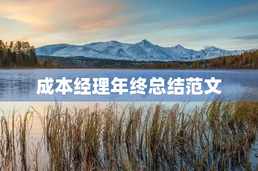 成本经理年终总结范文