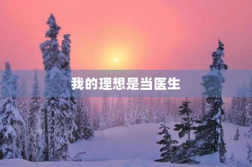 我的理想是当医生