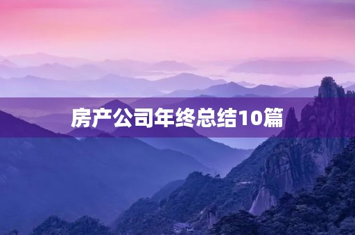 房产公司年终总结10篇