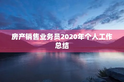 房产销售业务员2020年个人工作总结