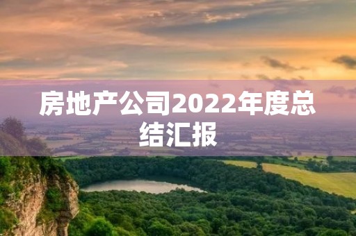 房地产公司2022年度总结汇报