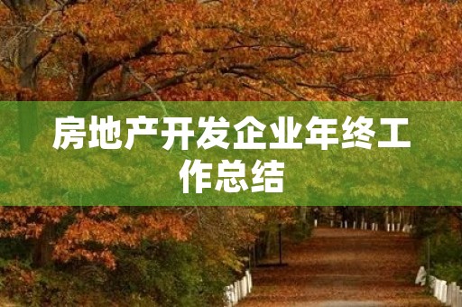 房地产开发企业年终工作总结