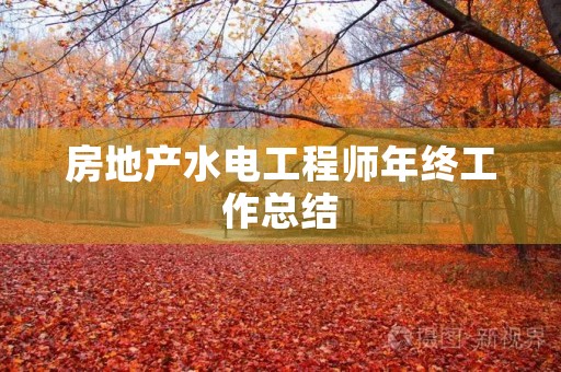 房地产水电工程师年终工作总结