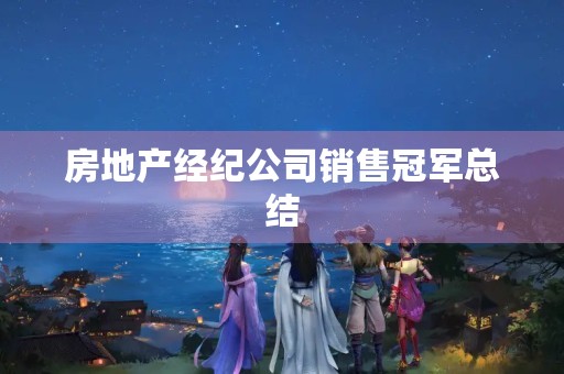 房地产经纪公司销售冠军总结