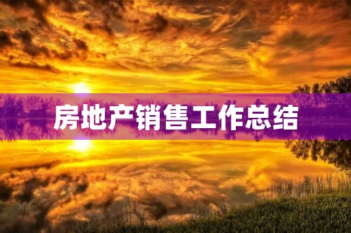 房地产销售工作总结